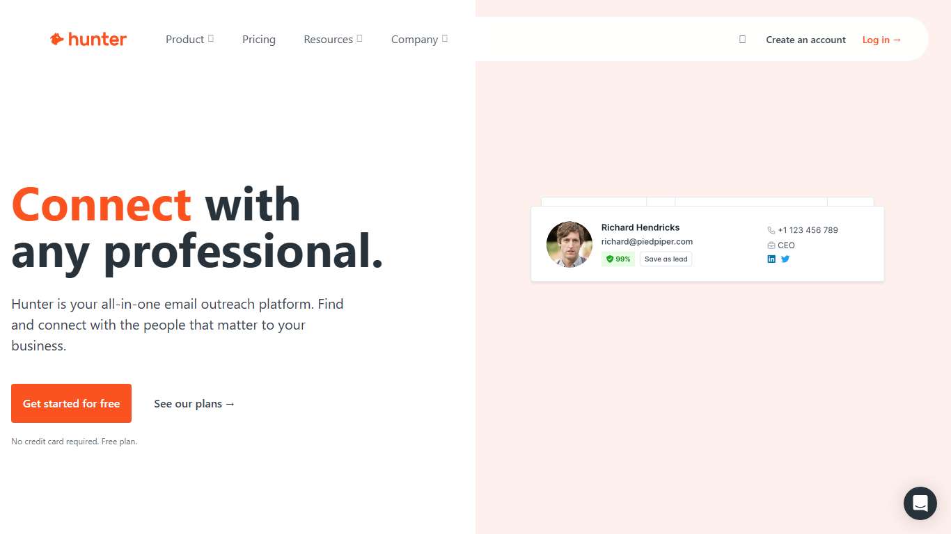 Find email addresses and send cold emails • Hunter